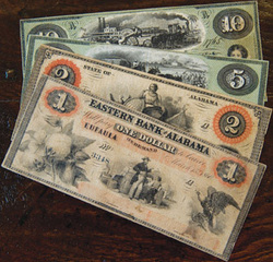 Bank notes issued by Eastern Bank of Eufaula