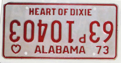 Misprint on Alabama license tag