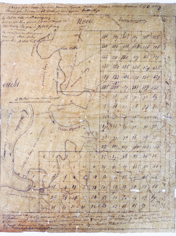 An 1818 annotated map of parts of Alabama.