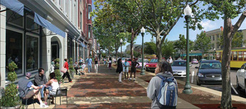 The pedestrian town center in Montgomery