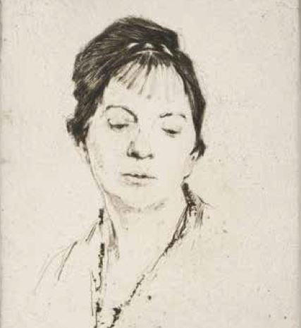 Etching on Paper, Self Portrait of Anne Goldthwaite