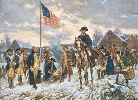 Painting of George Washington at Valley Forge