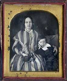 daguerreotype photo of woman and child