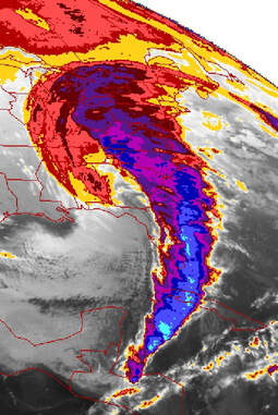 Satellite imagery of the 1993 snowstorm. {Photo by NASA}